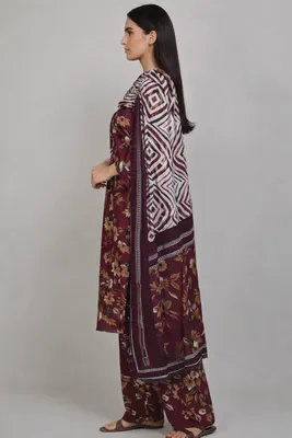 Stylish 3 Pcs Women's Unstitched Digital Print Suit thumbnail 4