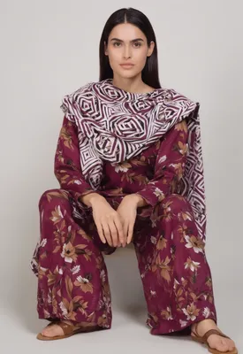 Stylish 3 Pcs Women's Unstitched Digital Print Suit thumbnail 6