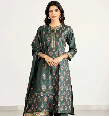 Stylish 3 Pcs Women's Unstitched Digital Print Suit thumbnail 6