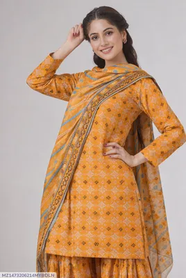 Stylish 3 Pcs Women's Unstitched Digital Print Suit
