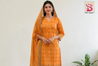 Stylish 3 Pcs Women's Unstitched Digital Print Suit thumbnail 8