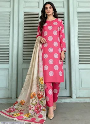 Stylish 3 Pcs Women's Unstitched Digital Print Suit