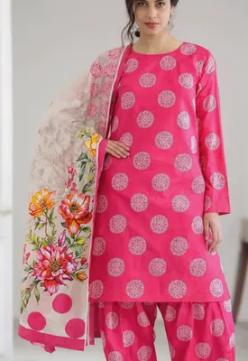 Stylish 3 Pcs Women's Unstitched Digital Print Suit thumbnail 10