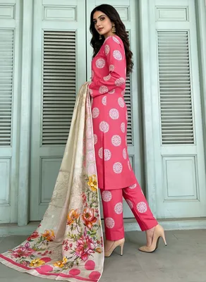 Stylish 3 Pcs Women's Unstitched Digital Print Suit thumbnail 2