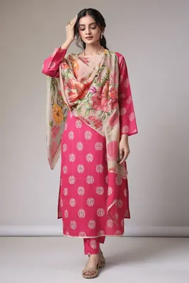 Stylish 3 Pcs Women's Unstitched Digital Print Suit thumbnail 6