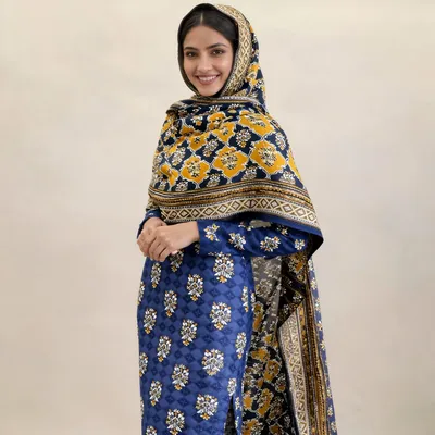 Stylish 3 Pcs Women's Unstitched Digital Print Suit thumbnail 4
