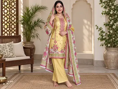 Stylish 3 Pcs Women's Unstitched Lawn Digital Print Suit