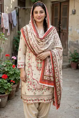 Stylish 3 Pcs Women's Unstitched Lawn Digital Print Suit