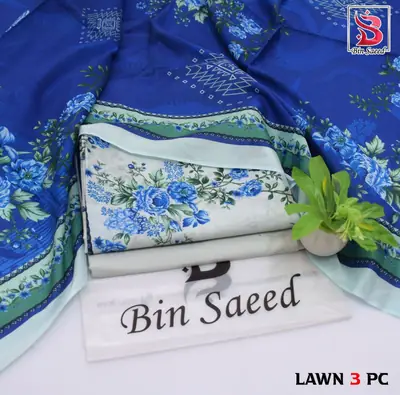 Stylish 3 Pcs Women's Unstitched Lawn Digital Print Suit thumbnail 10