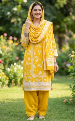 Stylish 3 Pcs Women's Unstitched Lawn Digital Print Suit thumbnail 2