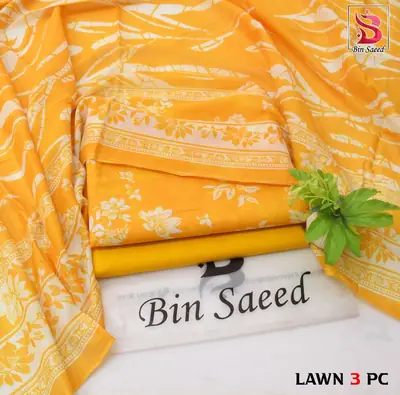 Stylish 3 Pcs Women's Unstitched Lawn Digital Print Suit thumbnail 6