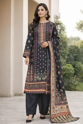 Stylish 3 Pcs Women's Unstitched Lawn Digital Print Suit