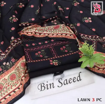 Stylish 3 Pcs Women's Unstitched Lawn Digital Print Suit thumbnail 5