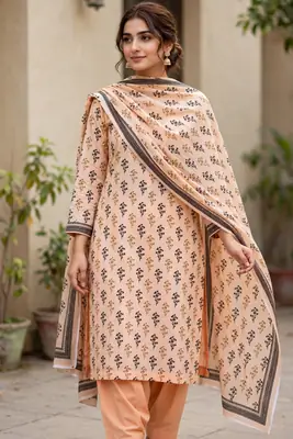 Stylish 3 Pcs Women's Unstitched Lawn Digital Print Suit