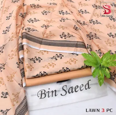 Stylish 3 Pcs Women's Unstitched Lawn Digital Print Suit thumbnail 7