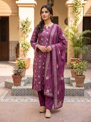 Stylish 3 Pcs Women's Unstitched Lawn Digital Print Suit