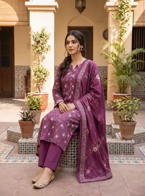 Stylish 3 Pcs Women's Unstitched Lawn Digital Print Suit thumbnail 7