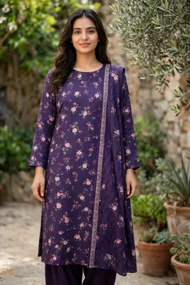 Stylish 3 Pcs Women's Unstitched Lawn Digital Print Suit thumbnail 5