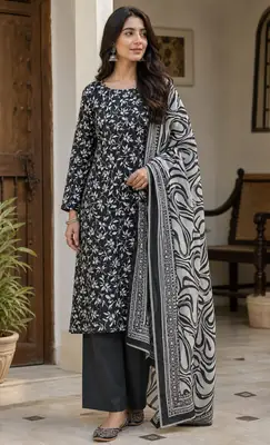 Stylish 3 Pcs Women's Unstitched Lawn Digital Print Suit