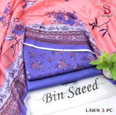 Stylish 3 Pcs Women's Unstitched Lawn Digital Print Suit thumbnail 8