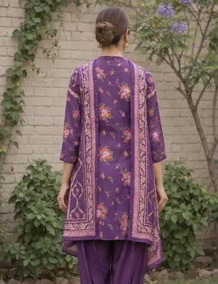 Stylish 3 Pcs Women's Unstitched Lawn Digital Print Suit thumbnail 5