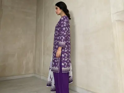 Stylish 3 Pcs Women's Unstitched Lawn Digital Print Suit thumbnail 3