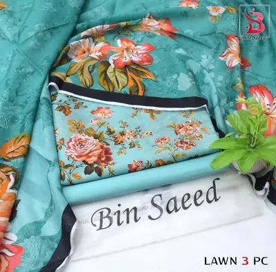 Stylish 3 Pcs Women's Unstitched Lawn Digital Print Suit thumbnail 8