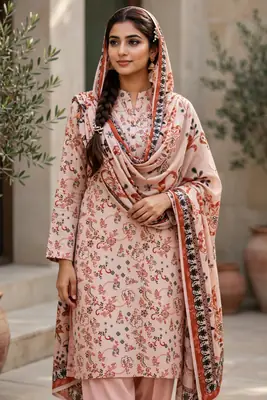 Stylish 3 Pcs Women's Unstitched Lawn Digital Print Suit