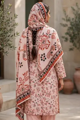 Stylish 3 Pcs Women's Unstitched Lawn Digital Print Suit thumbnail 3