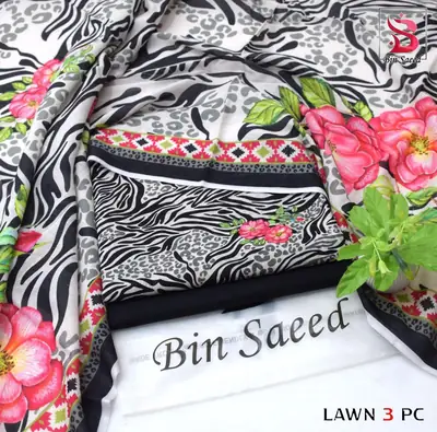 Stylish 3 Pcs Women's Unstitched Lawn Digital Print Suit thumbnail 10