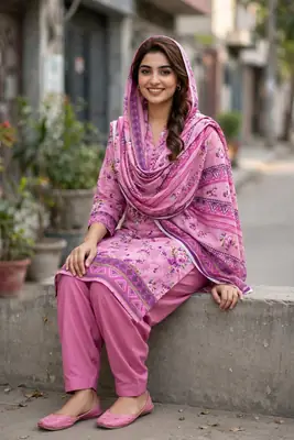 Stylish 3 Pcs Women's Unstitched Lawn Digital Print Suit thumbnail 6