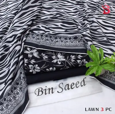 Stylish 3 Pcs Women's Unstitched Lawn Digital Print Suit thumbnail 8