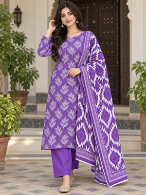 Stylish 3 Pcs Women's Unstitched Lawn Digital Print Suit