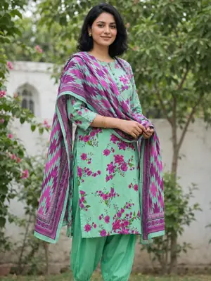 Stylish 3 Pcs Women's Unstitched Lawn Digital Print Suit