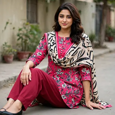 Stylish 3 Pcs Women's Unstitched Lawn Digital Print Suit thumbnail 6