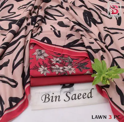 Stylish 3 Pcs Women's Unstitched Lawn Digital Print Suit thumbnail 8