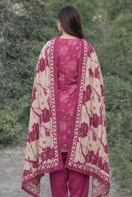 Stylish 3 Pcs Women's Unstitched Lawn Digital Print Suit thumbnail 4