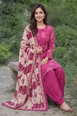 Stylish 3 Pcs Women's Unstitched Lawn Digital Print Suit thumbnail 5