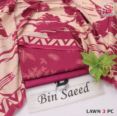 Stylish 3 Pcs Women's Unstitched Lawn Digital Print Suit thumbnail 7