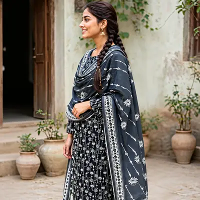 Stylish 3 Pcs Women's Unstitched Lawn Digital Print Suit thumbnail 2