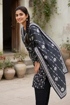 Stylish 3 Pcs Women's Unstitched Lawn Digital Print Suit thumbnail 3