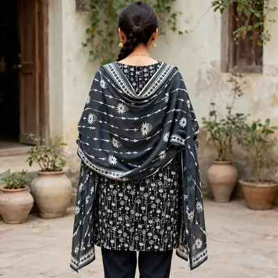 Stylish 3 Pcs Women's Unstitched Lawn Digital Print Suit thumbnail 6