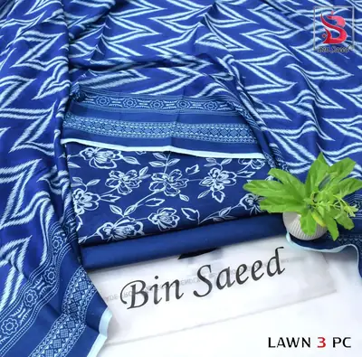 Stylish 3 Pcs Women's Unstitched Lawn Digital Print Suit thumbnail 8
