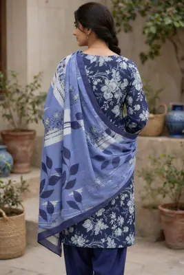 Stylish 3 Pcs Women's Unstitched Lawn Digital Print Suit thumbnail 5