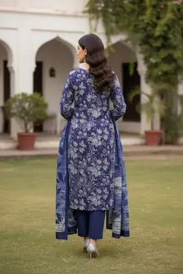 Stylish 3 Pcs Women's Unstitched Lawn Digital Print Suit thumbnail 4