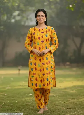 Women Unstitched Printed Suit Yellow 2 Pcs Micro Polo Cotton thumbnail 7