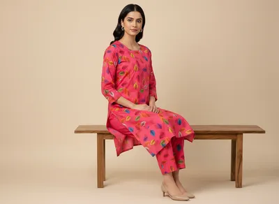 Stylish 2 Pcs Women's Unstitched Printed Suit thumbnail 5