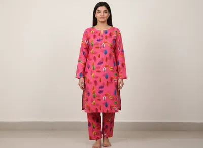 Stylish 2 Pcs Women's Unstitched Printed Suit thumbnail 7