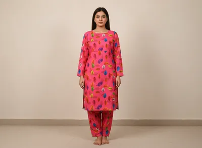 Stylish 2 Pcs Women's Unstitched Printed Suit thumbnail 8