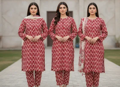 Stylish 2 Pcs Women's Unstitched Printed Suit thumbnail 10